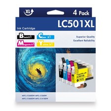 4pk LC501XL Ink Cartridges for Brother MFC-J1260DW MFC-J1360DW J1410DW LC501 XL