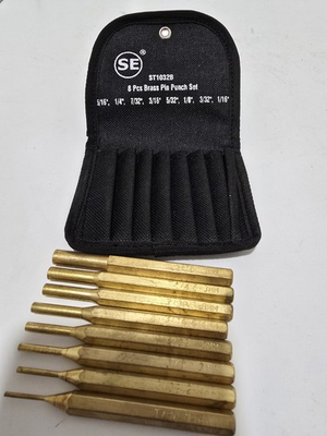#ad 8 Piece Brass Pin Punch Set Non Marring 1 8quot; 5 16quot; Machinist Gunsmithing Etc $14.95