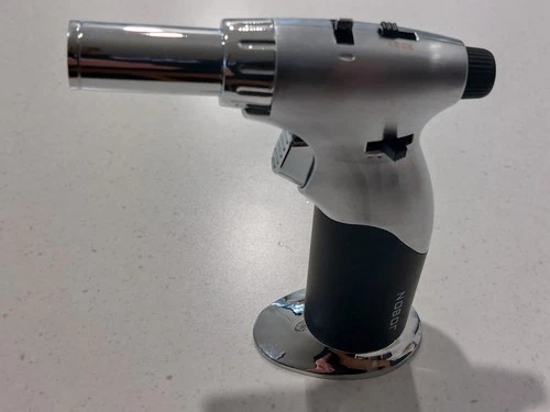 SILVER JOBON Torch Jet Lighter Windproof Refillable Gas Baking Welding Flame New - Picture 1 of 4