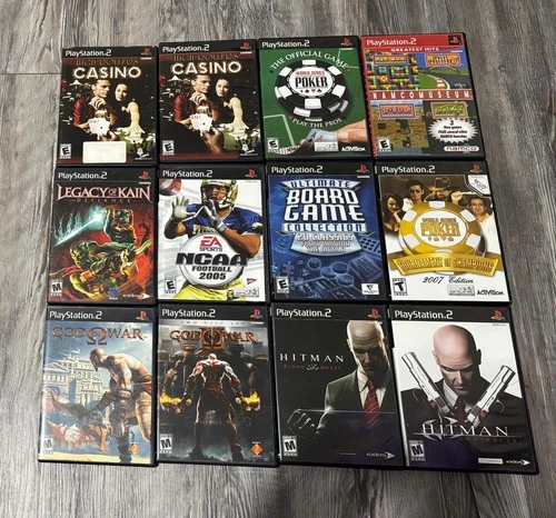 PS2 Game Lot 12 Games God of War Hitman Legacy of Kain Untested