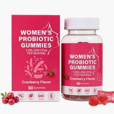 Women's Probiotic Gummies -Cranberry Flavor 90Vegan Gummies 5 Billion CFU