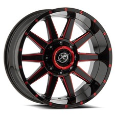 17x9 Xf Off-road Xf-219 Black Red Milled Wheels 8x6.58x170 12mm Set Of 4
