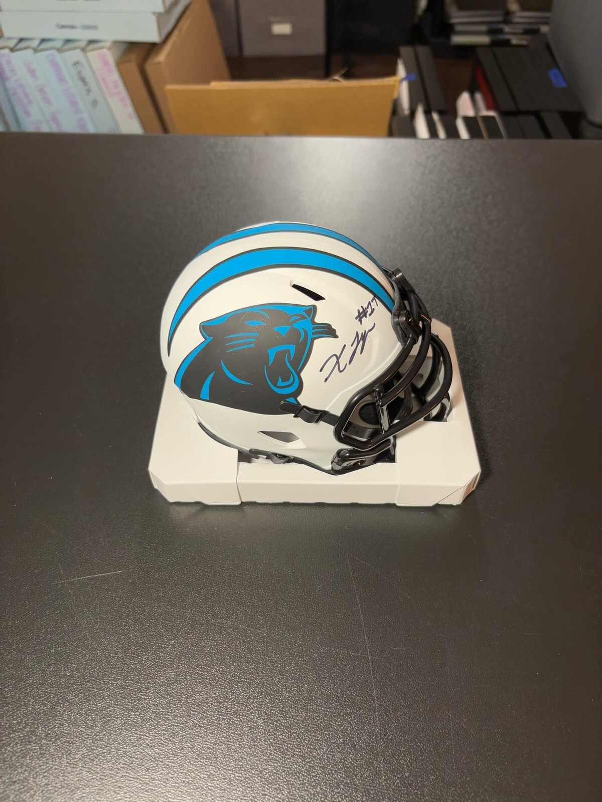 Xavier Legette Autographed Signed Carolina Panthers Lunar mini helmet Beckett 