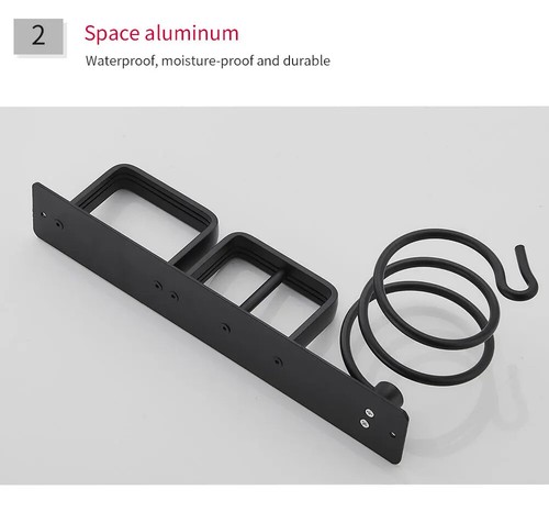 Hair Dryer Organizer Rack Bathroom Hairdryer and Straightener Holder Wall Mount - Bild 22 von 32