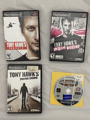Lot of 4 Tony Hawk PS2 Games: American Waste, Pro Skater 3, Proving G, Project 8