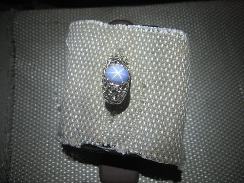 HERRENRING 8 X 6 MM AZURBLAU LINDE STERN SAPHIR 925 STERLINGSILBER GRÖSSE 8,5 - Bild 3 von 5