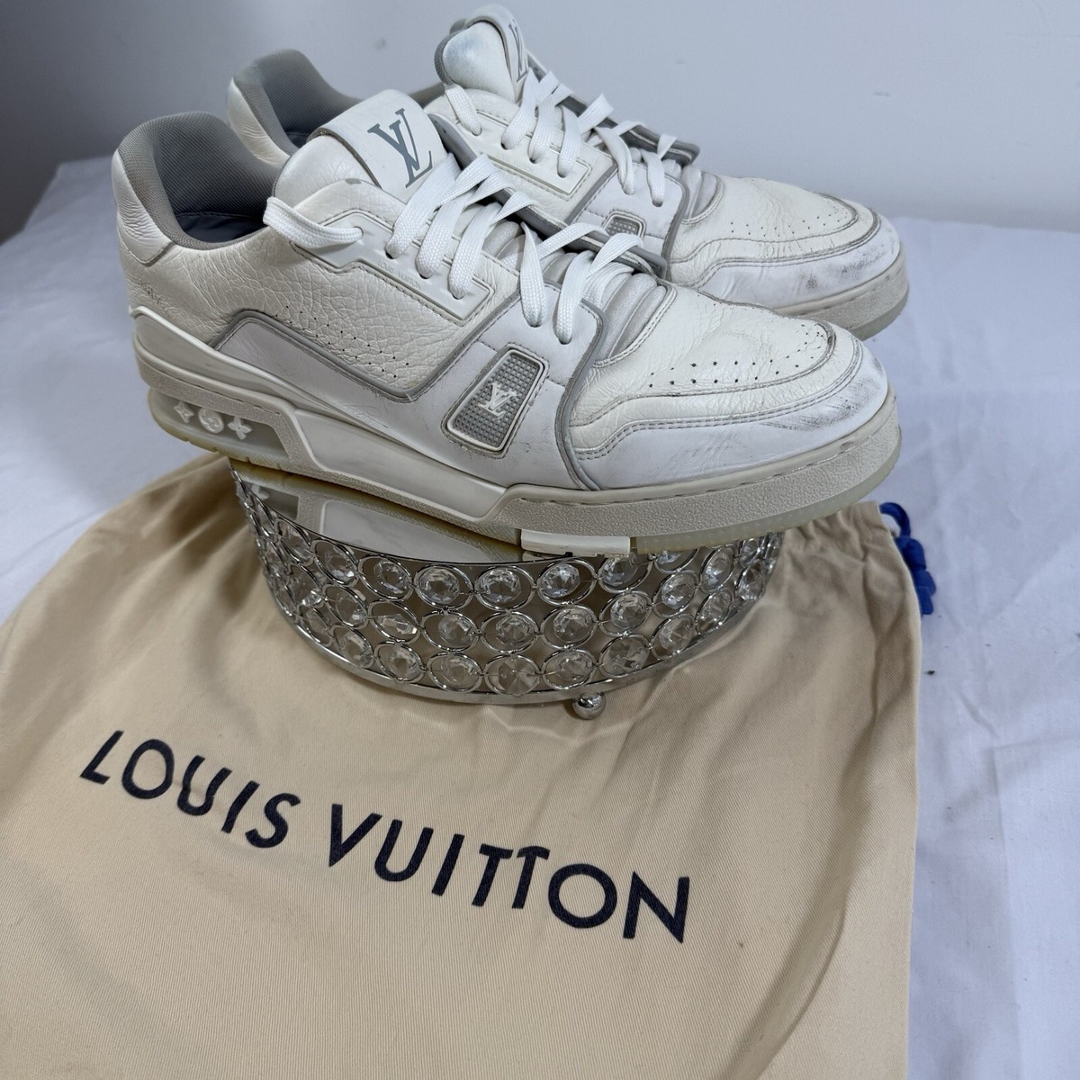 Louis Vuitton LV Trainers White Sneakers – Size 9 US