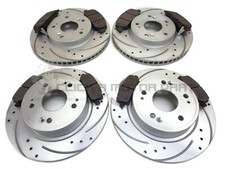 Front And Rear Drilled Grooved Brake Discs And Pads For Honda HR-V 1.5 1.6 15-20