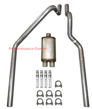 00-03 Dodge Dakota 3.9 4.7 5.9 Mandrel Bent Dual Exhaust w/ 14" Max Flow Muffler