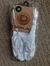 Dublin Track Riding Gloves Equestrian Showing Hacking, White Size Medium
