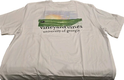 Vineyard Vines UNIVERSITY OF GEORGIA BULLDOGS Pocket T-shirt Men’s Size LARGE - Picture 2 of 6