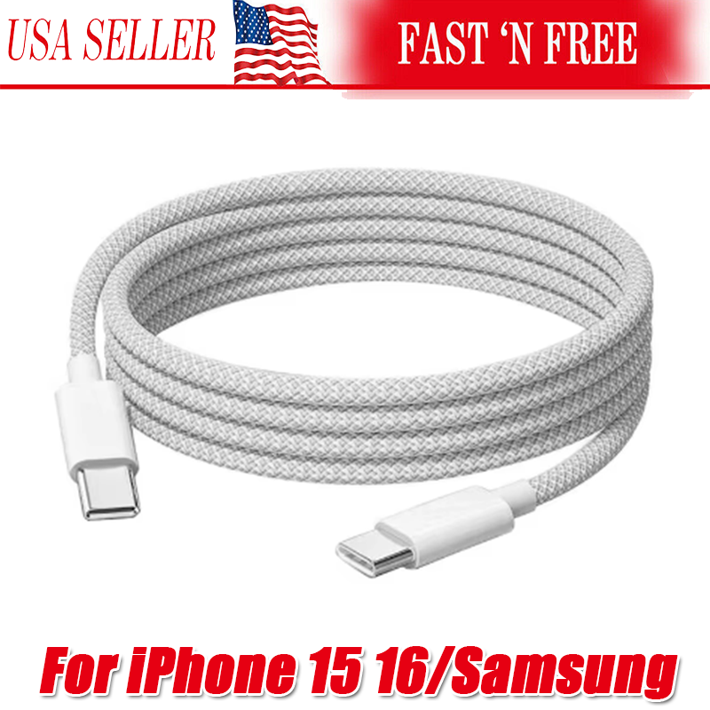 IPhone 16 15 Pro Max USB-C to USB-C Cable Fast Charger lot Type C Charging Cord-image