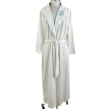 VTG Dior Robe Blue Floral Embroidery Size Medium