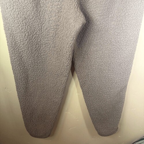 Skims High Pile Dark Beige Teddy Joggers Womens Size Large Athleisure Desert Tan - Imagen 7 de 9