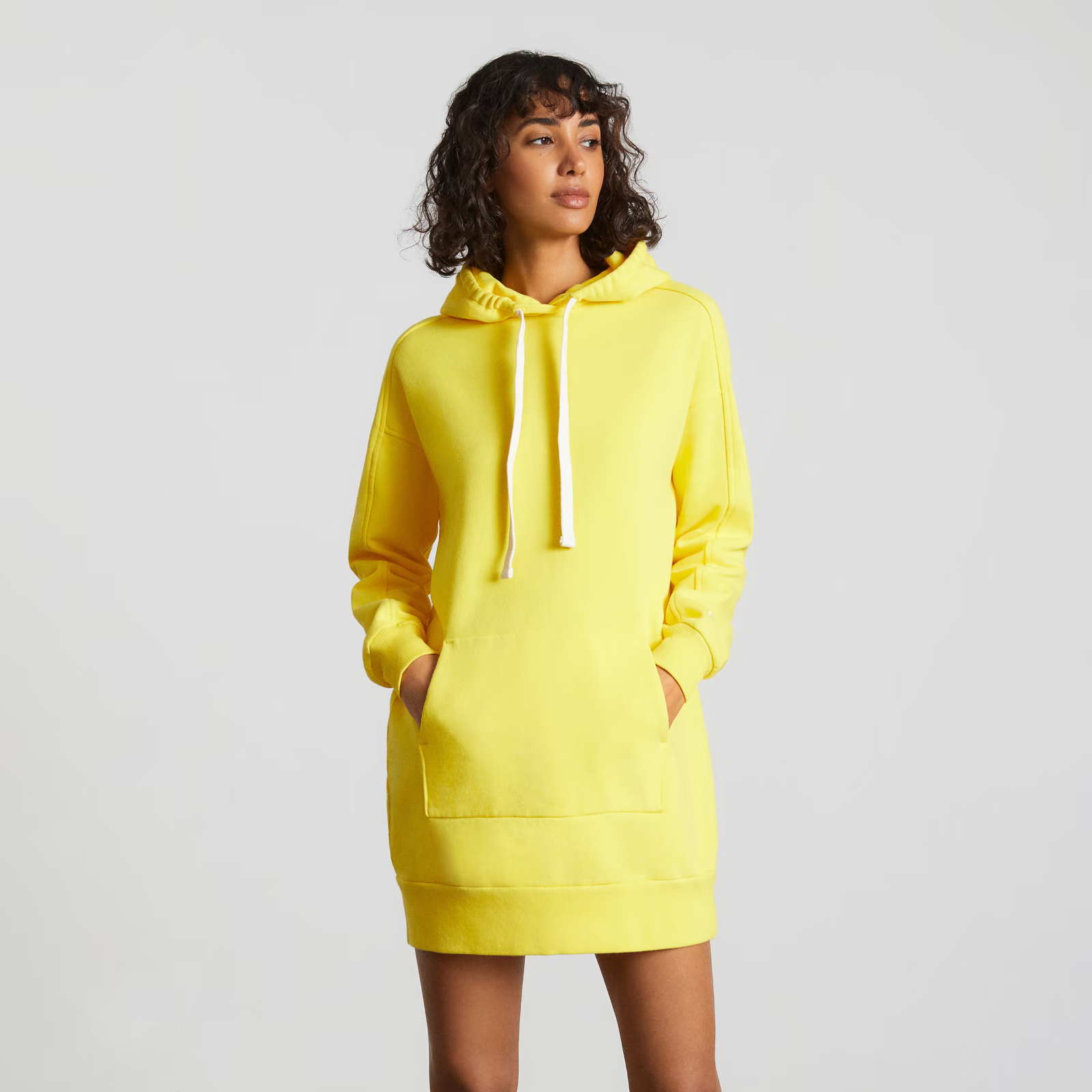 EVERLANE THE HOODIE DRESS IN MARIGOLD 