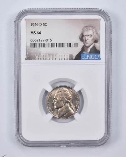 1946-D MS66 Jefferson Nickel Graded NGC Special Lbl