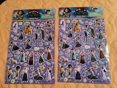 DISNEY ENCANTO PUFFY STICKERS Set of 2 Sheets (Over 75 Stickers) New! Free Ship!