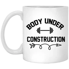 Body Under Construction Coffee Mug Fitness Gift Gym Mug Funny Gift For Gym