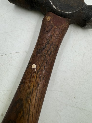 Vintage Plumb Wooden Handle Ball Peen Hammer 1.7lb Total Weight and 14" Long - Picture 5 of 13