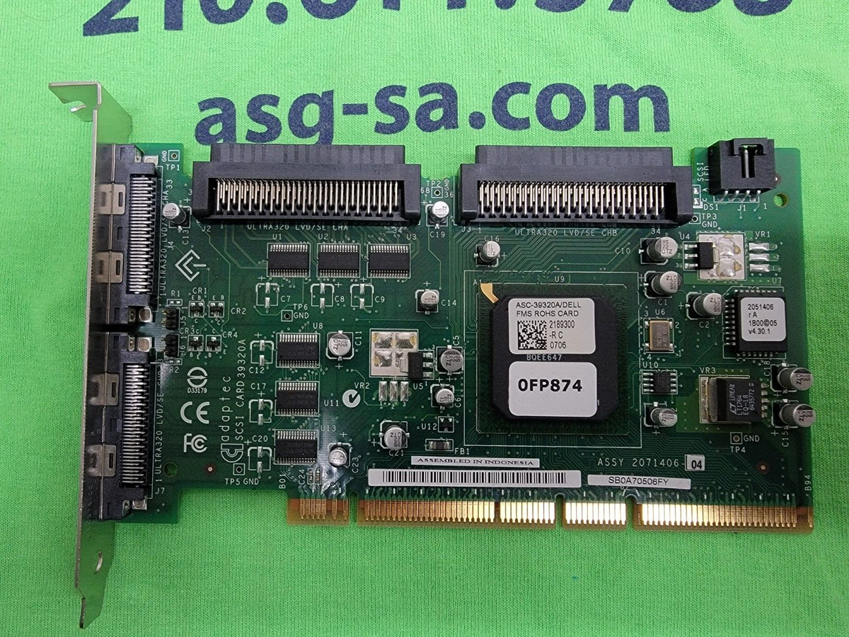 Dell FP874 Adaptec Ultra DUAL Channel 320 SCSI FMS ROHS Card ASC