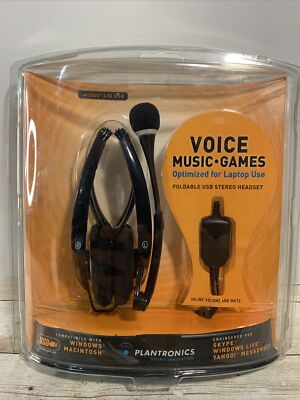 Plantronics Foldable USB Stereo Headset Optimized Laptop Use Audio 470 USB NEW