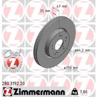 Zimmermann 2X Bremsscheibe Vorne Ø293 InnenbelüFtet FüR Honda HR-V RU 1.5