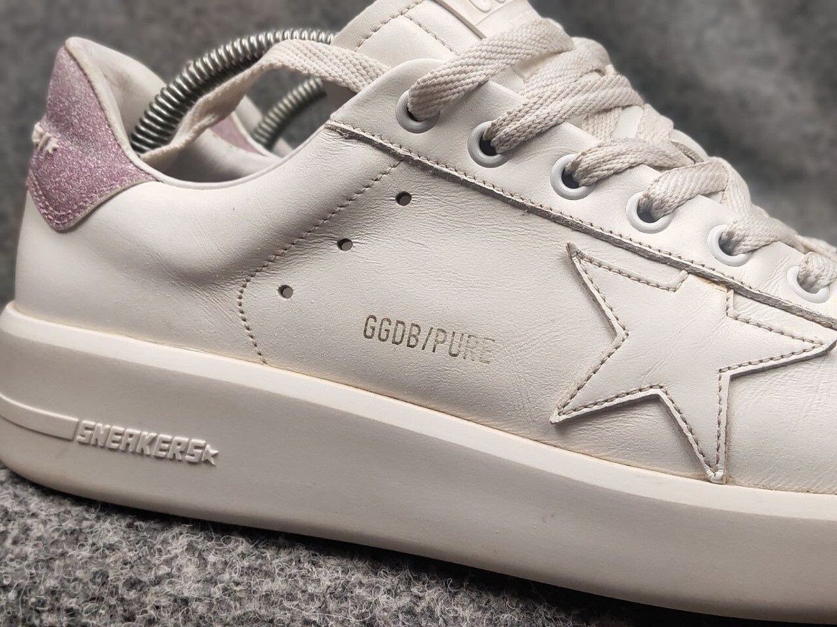 Golden Goose Pure Star Logo Design White Leather Oversized
