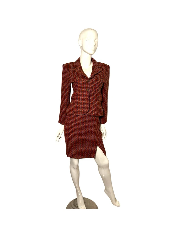 Traje de tweed vintage colorido cubo de hielo de Michael mezcla de lana conjunto de 6 carreras Foto 2 de 4