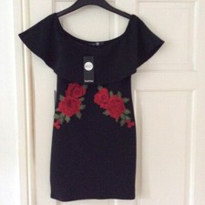 boohoo black dress size 8