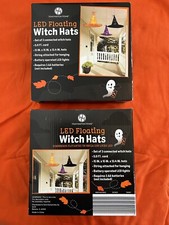 Halloween Huntington Home LED Floating Witch Hats. 2 Sets of 3. Total Of 6 Hats.