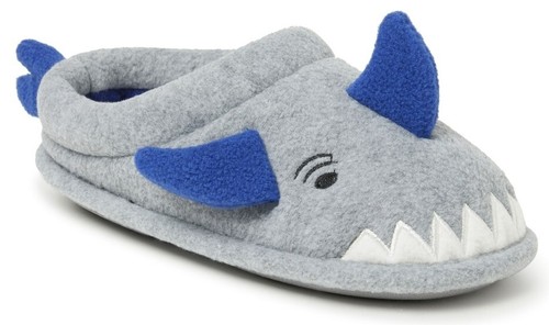 Dearfoams Toddler Boys Shark Clog Slippers Gray Cushioned Memory Foam Sz. 9-10 - Picture 3 of 6