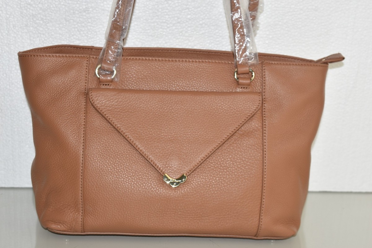 Sac à Main Jack Rogers CELESTE - Tote En Cuir Marron Cognac, épaule, Neuf Sans étiquette