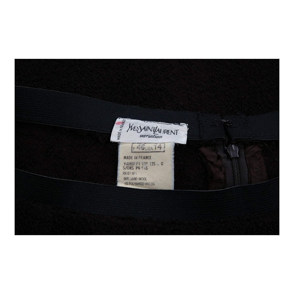 Minigonna Yves Saint Laurent 38W UK 18 misto lana marrone