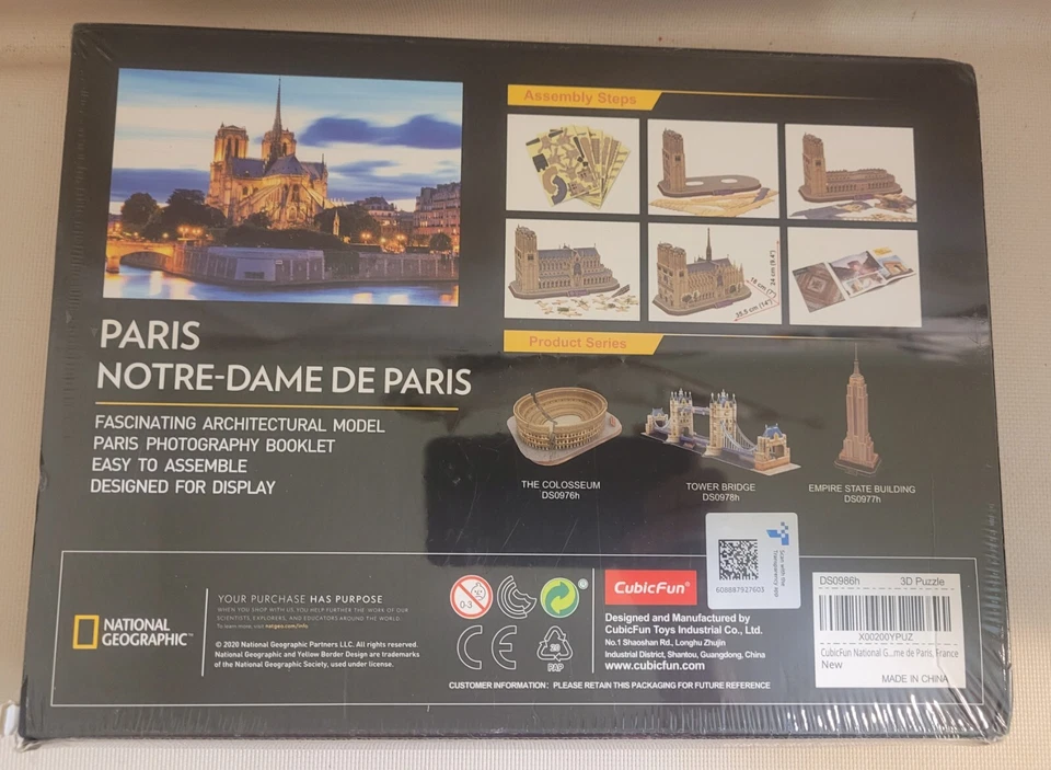 CubicFun National Geographic 3D Puzzle Notre Dame de Paris ~ New Sealed - Image 2 of 3