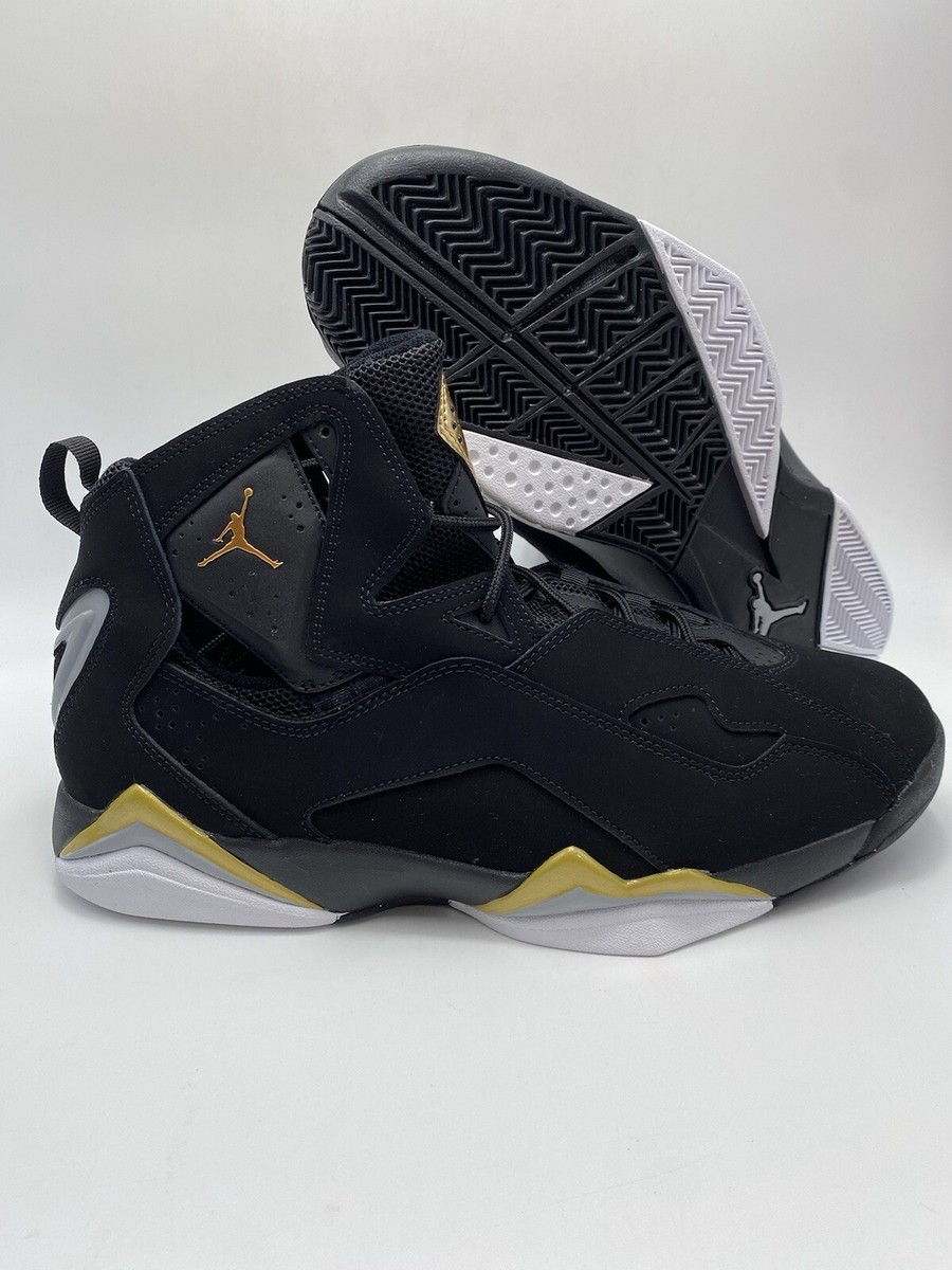 Nike Jordan True Flight Black Gold Grey Shoes (342964 070) Men's