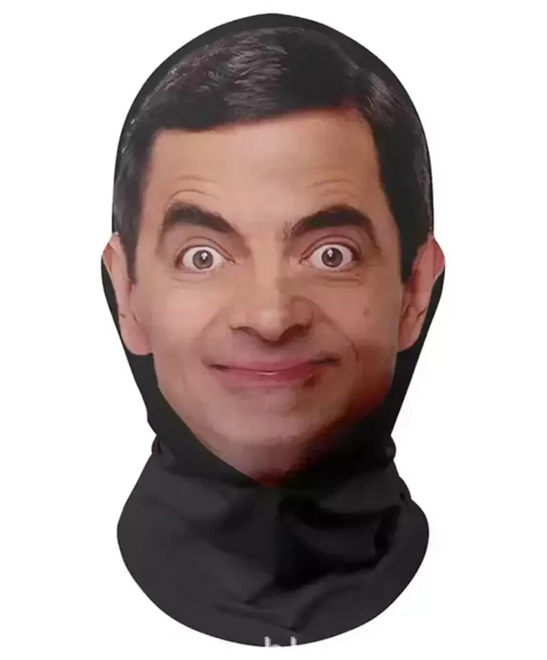 ONE SIZE 3D Mr Bean Printed Realistic Face Mask Stretch mesh celebrity Unisex