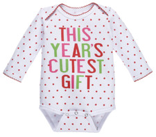 This Year's Cutest Gift Baby Girl Long Sleeve Holiday One Piece 0 - 6 Months 