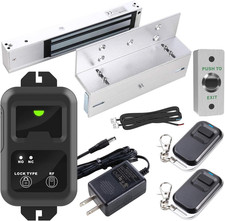 Remote Door Access Control System 600Lbs Electromagnetic Lock Kit with Z L Brack