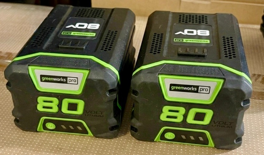 LOT OF 2 OEM Greenworks PRO 80V 2.0Ah Li-Ion Rechargeable Battery