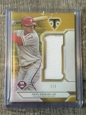 2018 Topps Triple Threads Single Jumbo Relics Rhys Hoskins #SJR-RH1 Gold /9 (RC)