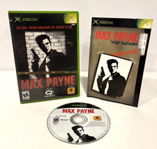 MAX PAYNE MICROSOFT XBOX COMPLETE W/ OFFICIAL POLICE DOSSIER 2001 ROCKSTAR GAMES