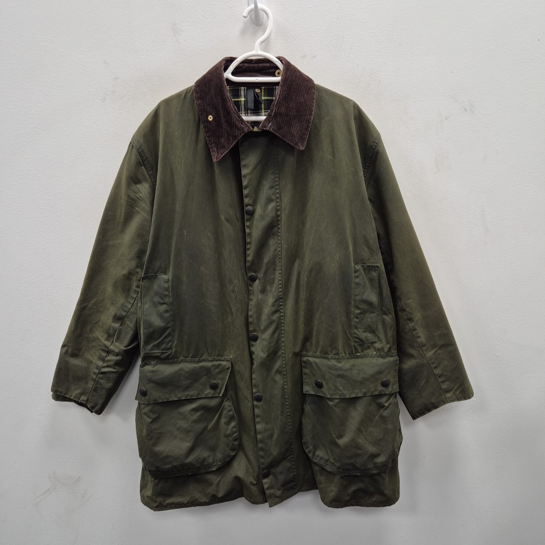 ジャケット・アウター Barbour A200 BORDER JACKET C46/117CM Men's Barbour Border Jacket Vintage Wax Green A200 Hunting