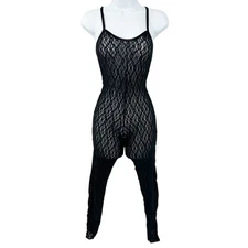 Fantasy Lingerie Womens Whimsigoth Coquette Sheer Mesh Lace Catsuit Jumpsuit OS