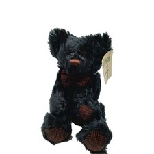 First  Main Black Rare Bear  1482 Plush Stuffed Animal 7" Sitting