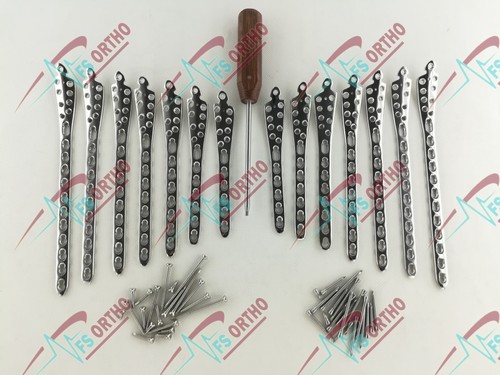 Distäl Tibiä Bloqueo 5,7, 9 y 11 Placas de Agujero L&R y LCP Tornillo 100 Piezas SS 316L - Imagen 3 de 7