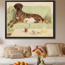 Great Dane Oil Painting Canvas Print Dog Artwork for Living Room Decor