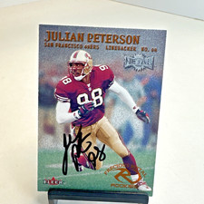 2000 Fleer Metal NFL Football Julian Peterson #219 Auto signed in person