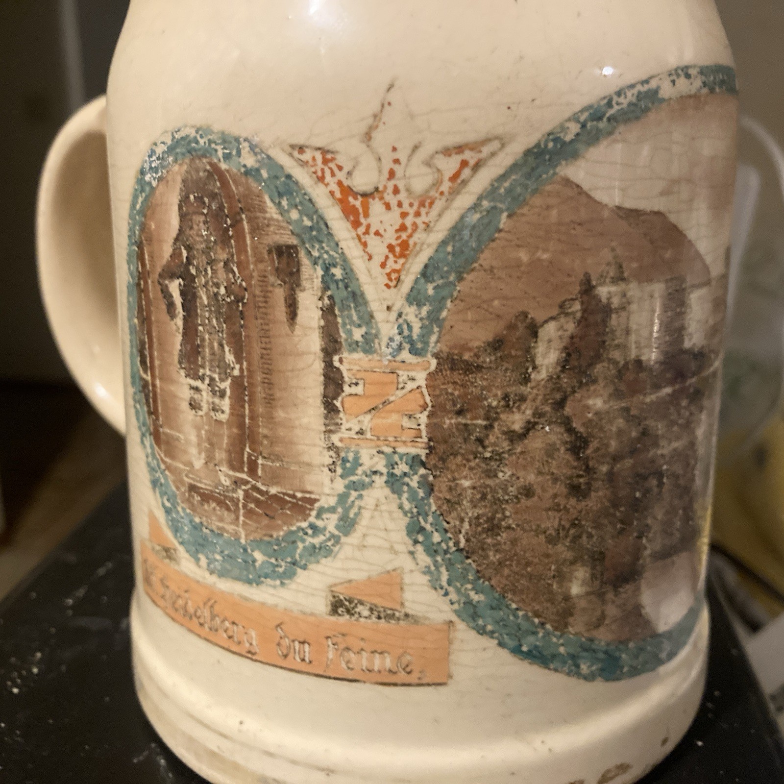 Mettlach 1/2 L Castle Beer Stein Mug 1526 Alt Heidelberg Du Feine Du Stadt Reich