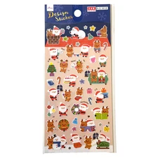 Daiso Christmas Design Santa & Reindeer Sticker Sheet