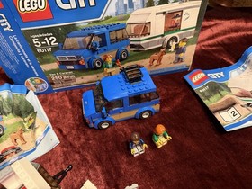 LEGO CITY #60117  Van & Caravan - 100% Complete, RETIRED Camping Travel Trailer